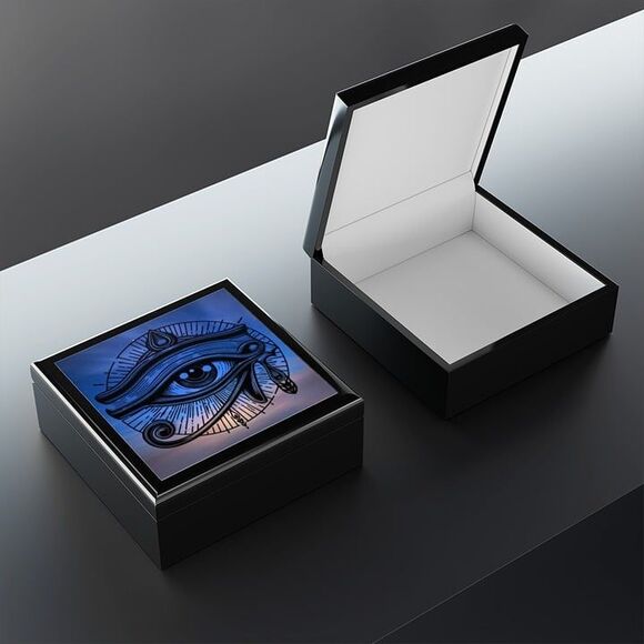 Mystical Eye Jewelry Box - Boho Decor, Gift for Her, Storage Box, Mystical Home - Picture 3 of 3